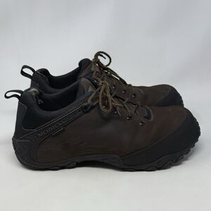 Merrell Work Chameleon Flux Safety Toe Shoes Mens 10 M Brown Leather Waterproof